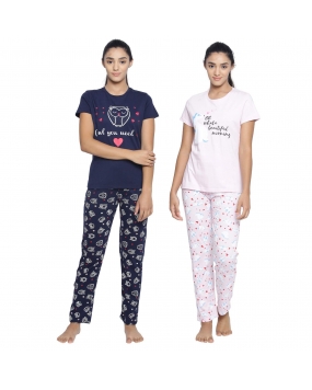 Real Basics Women's Cotton Animal Print Pajama 