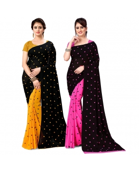 Anand Sarees Set of 2 Georgette Sarees with Blouse Piece