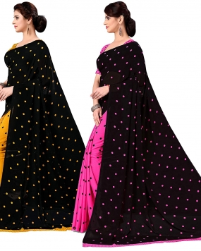 Anand Sarees Set of 2 Georgette Sarees with Blouse Piece