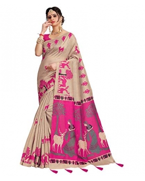 Being Banarasi Synthetic with Blouse Piece Saree (BB_1795_A2_Pink_5.5 Meters)