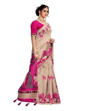 Being Banarasi Synthetic with Blouse Piece Saree (BB_1795_A2_Pink_5.5 Meters)