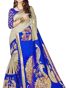 Gauri Laxmi Enterprise Women's Cotton Saree With Blouse Piece 
