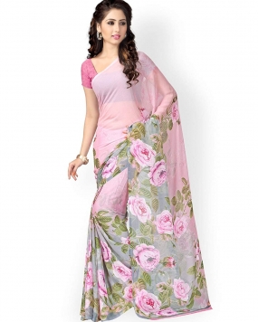 Vaamsi chiffon with blouse piece Saree 