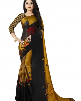 TRUNDZ Women's Plain Weave Art Silk Saree With Blouse