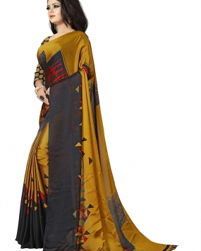 TRUNDZ Women's Plain Weave Art Silk Saree With Blouse