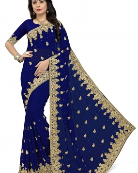 Women's Georgette Saree With Blouse Piece