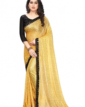 KRISHANT FASHION Women's Silk Blend Saree With Blouse 
