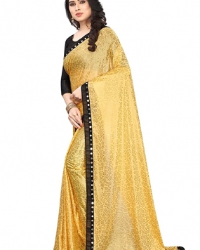 KRISHANT FASHION Women's Silk Blend Saree With Blouse 