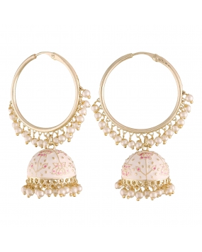  18K Gold Plated Traditional Handcrafted Meenakari work Jhumki Earrings for Women/Girls