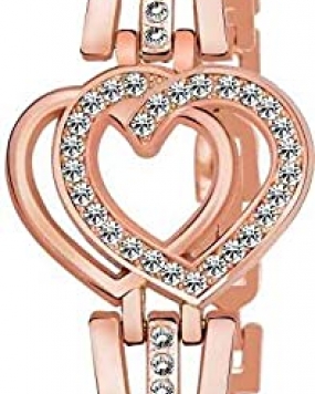 Frozil Analogue Diamond Rosegold Dial Watch with 2 Bracelet for Women Or Girls and Watch for Girl 