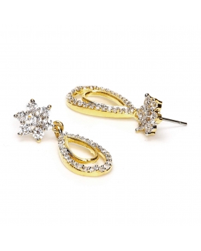 Estele Women'sGirls 24K Gold Plated Sparkling nakshatra drop Dangle Brass Metal Earrings 